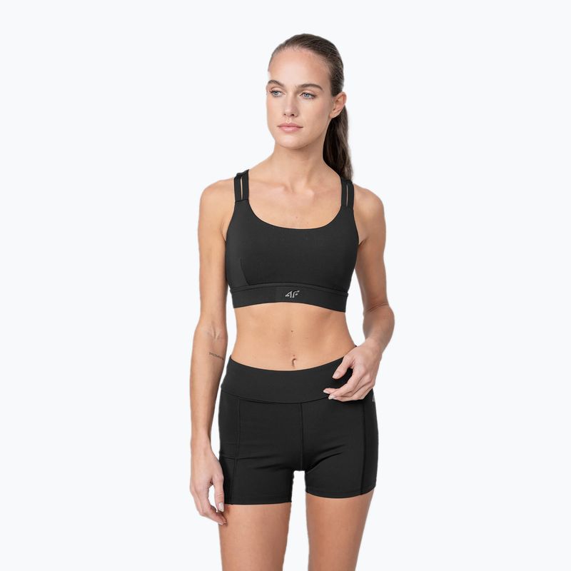 Top yoga donna 4F STAD016 nero profondo