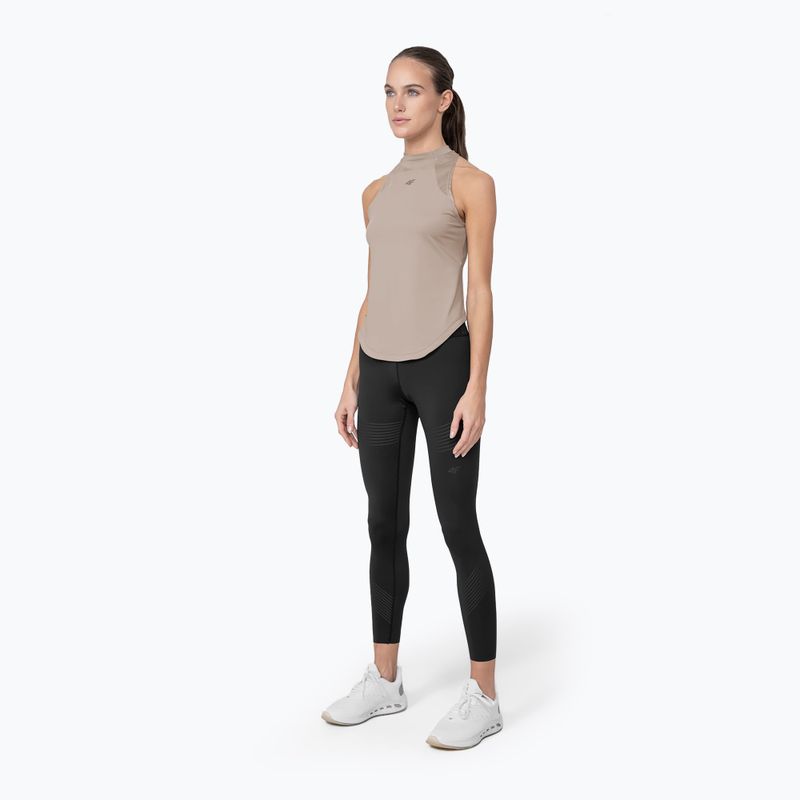 Canotta da allenamento donna 4F TSDF016 beige 3