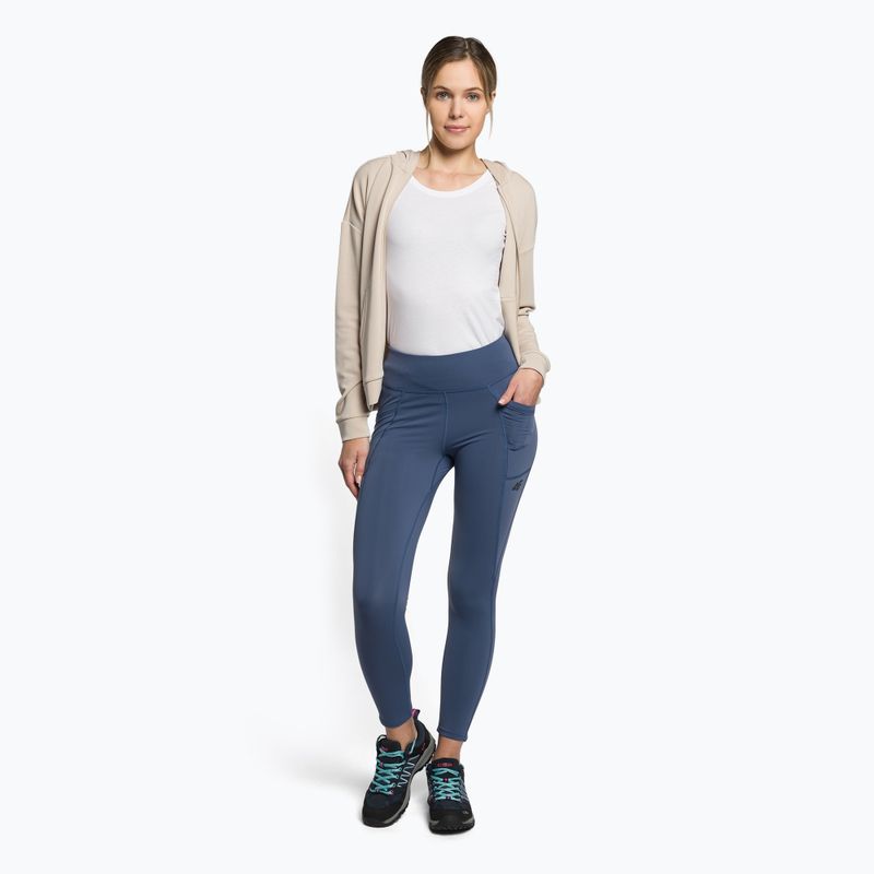 Pantaloni da trekking donna 4F SPDTR060 denim 2