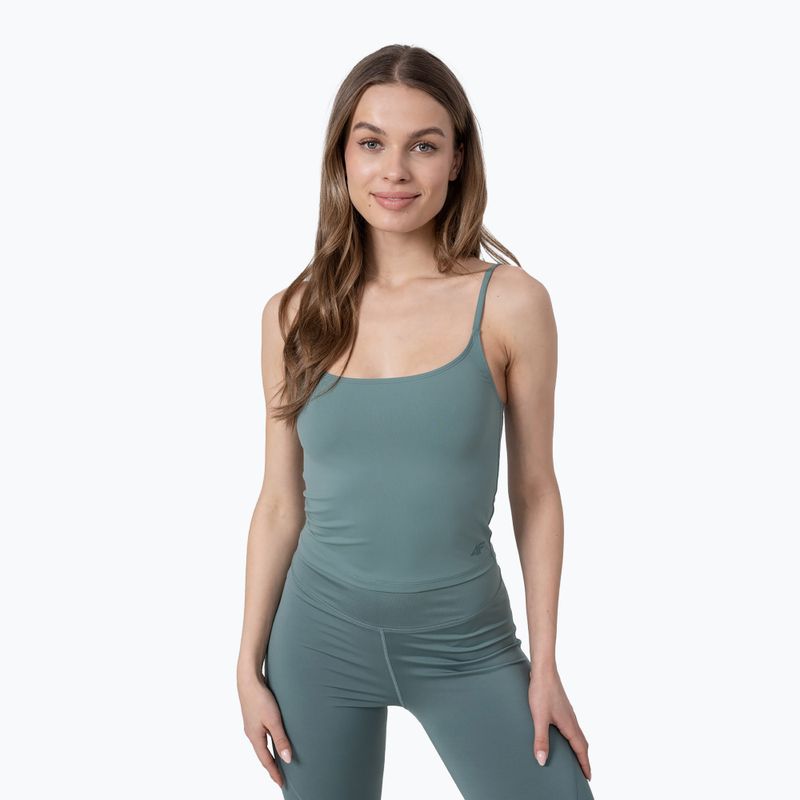 Top yoga donna 4F TSD032 verde acqua