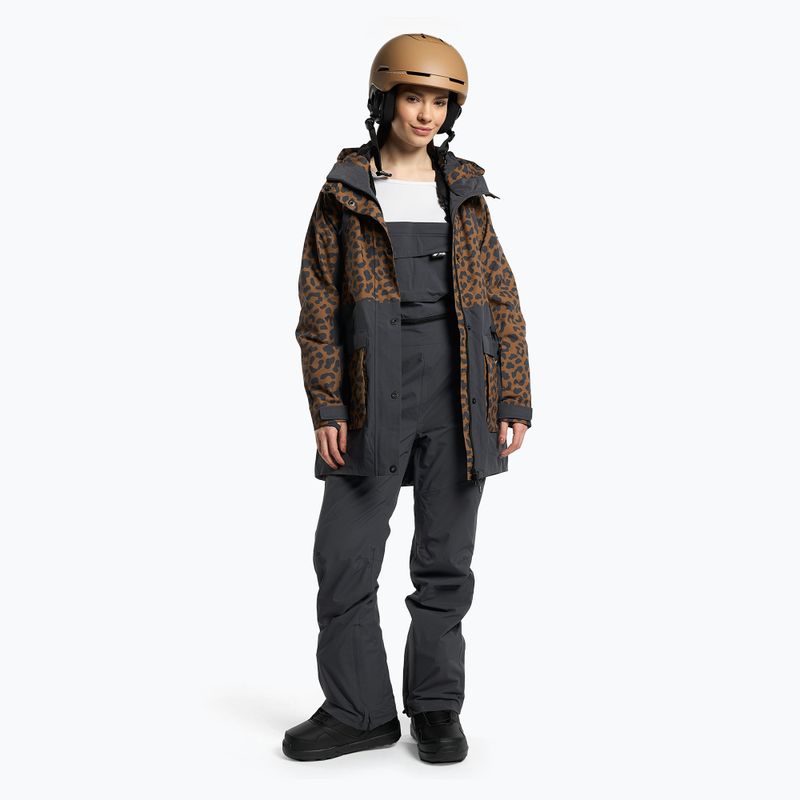 Giacca da snowboard da donna 4F KUDS002 marrone allover 2