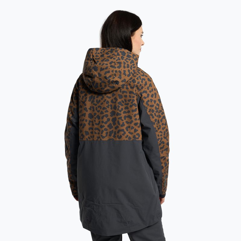Giacca da snowboard da donna 4F KUDS002 marrone allover 3