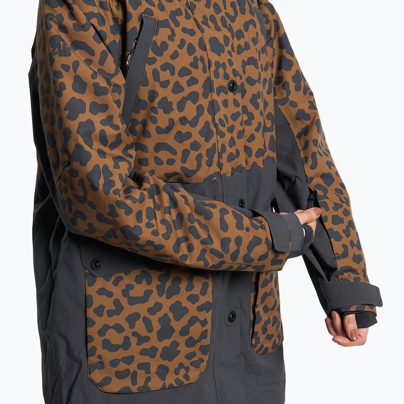 Giacca da snowboard da donna 4F KUDS002 marrone allover 5