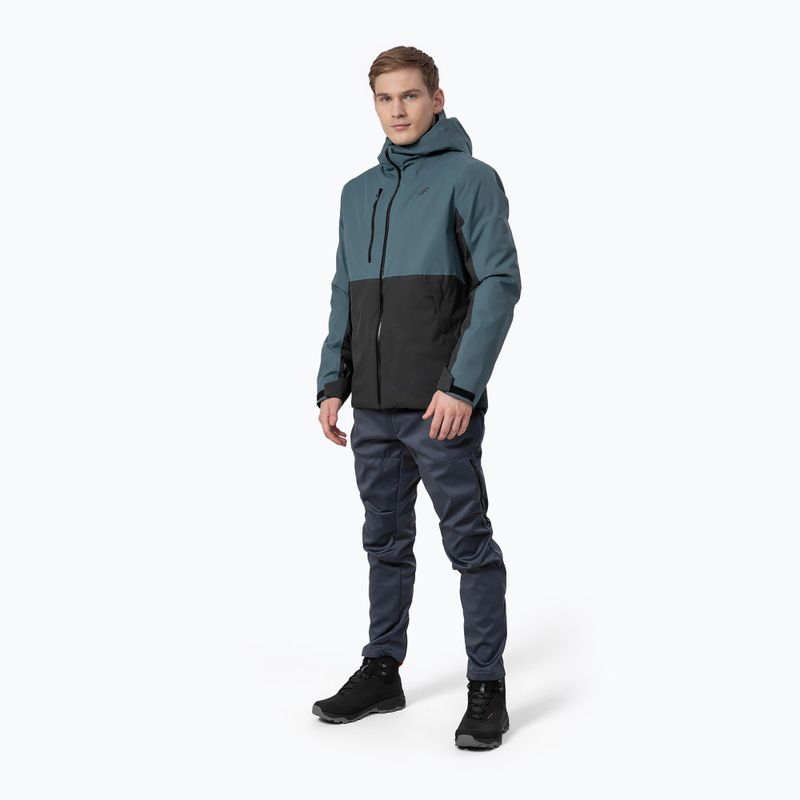 Giacca antipioggia da uomo 4F KUM060 verde acqua 2