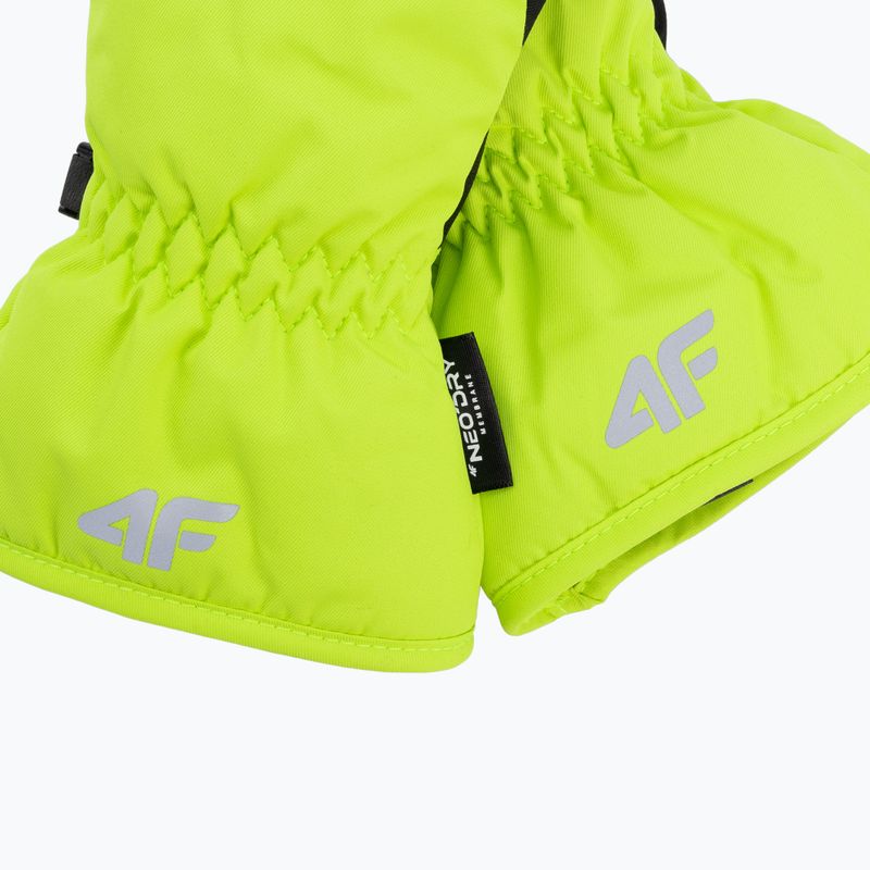Guanti da sci per bambini 4F M038 verde canarino 4