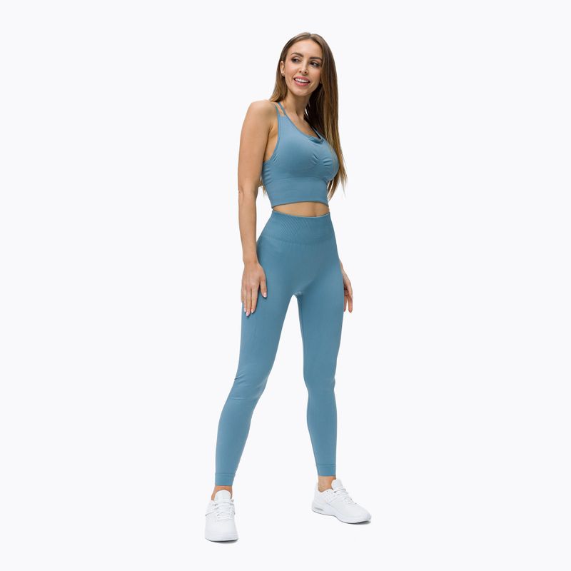 Leggings da allenamento da donna STRONG POINT Shape & Comfort Push Up blu/grigio 2