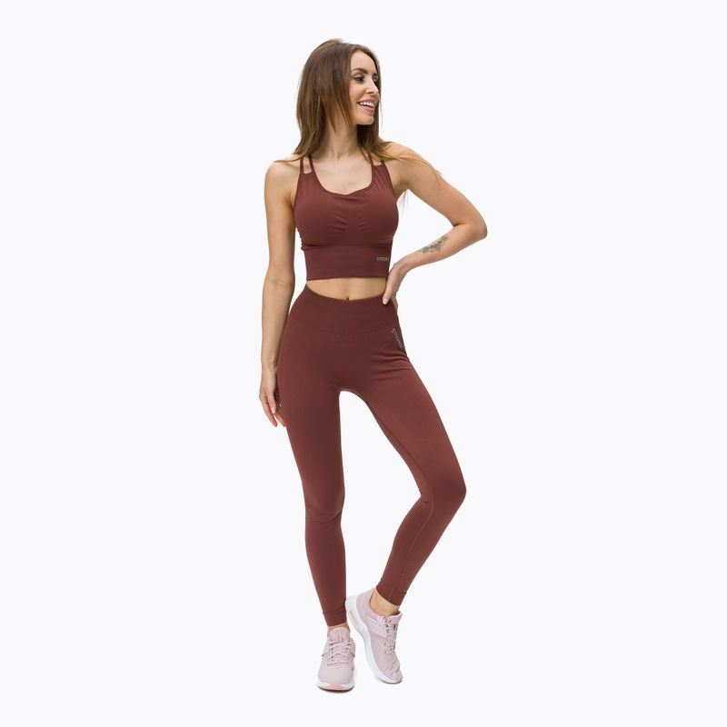 Leggings da allenamento da donna STRONG POINT Shape & Comfort Push Up cioccolata calda 2