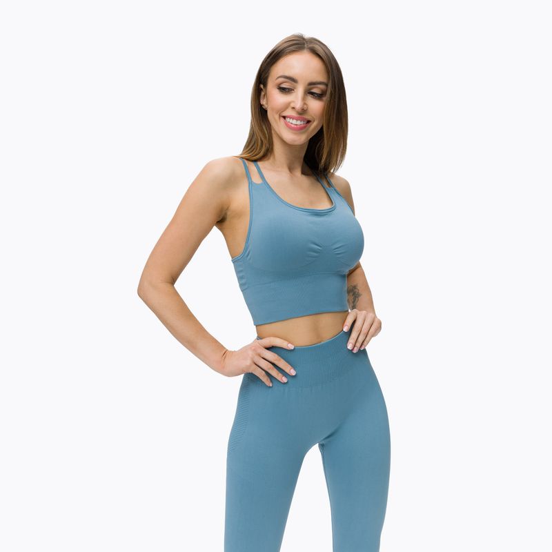 Top da allenamento da donna STRONG POINT Shape & Comfort blu/grigio