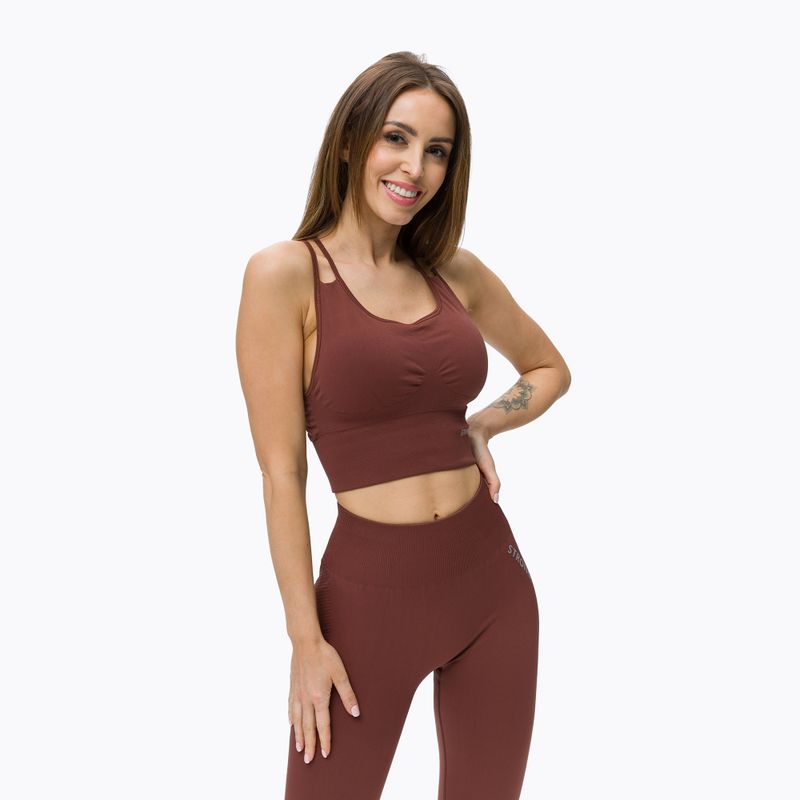 Top da allenamento da donna STRONG POINT Shape & Comfort cioccolata calda