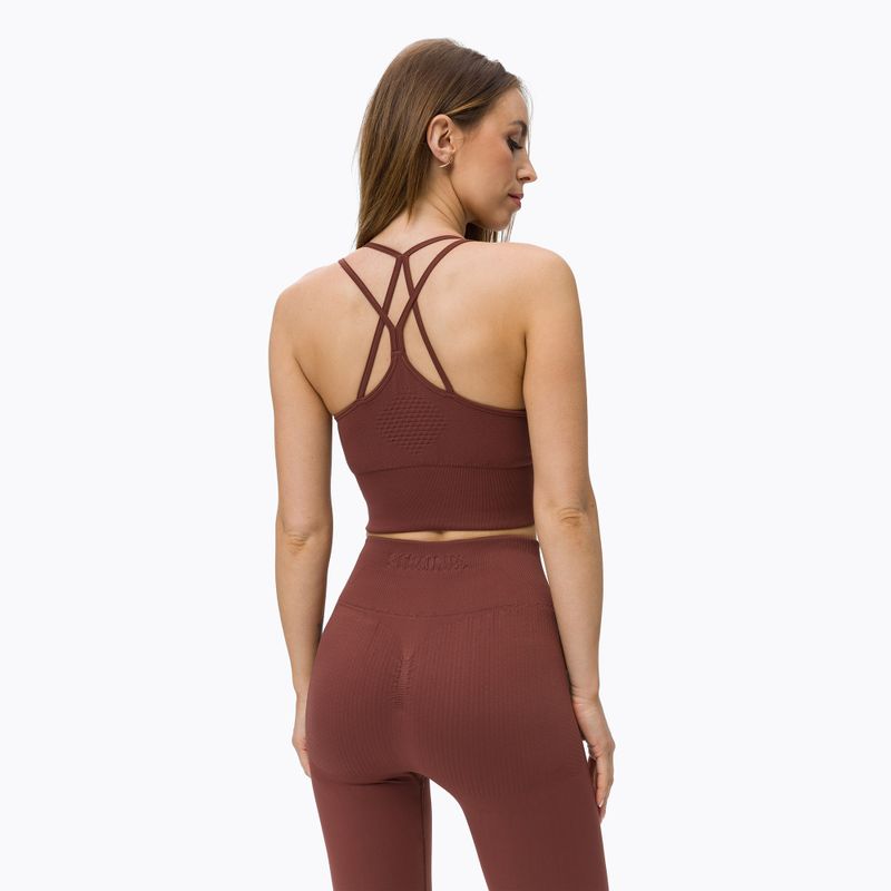 Top da allenamento da donna STRONG POINT Shape & Comfort cioccolata calda 3