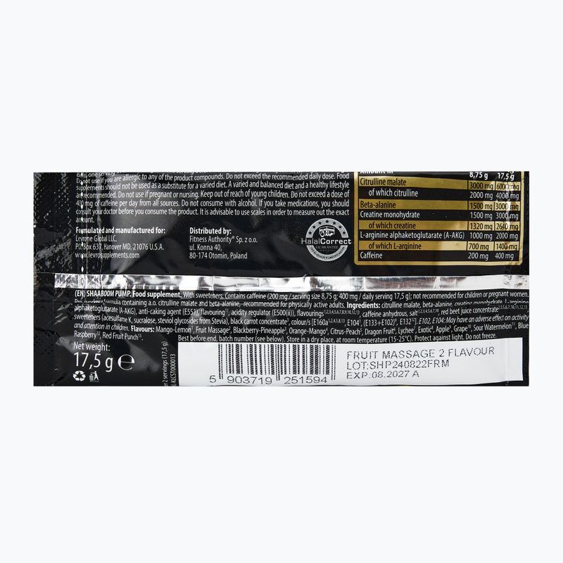 Fitness Authority pre-allenamento Shaaboom Pump 17,5 g massaggio alla frutta 2