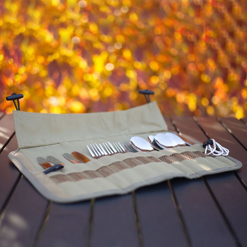 Set di posate OFFLANDER Camping Cutlery Set with Case green 9