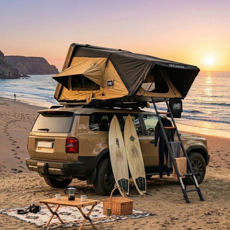 Tenda da tetto per 2 persone OFFLANDER Fold 2 sand 12