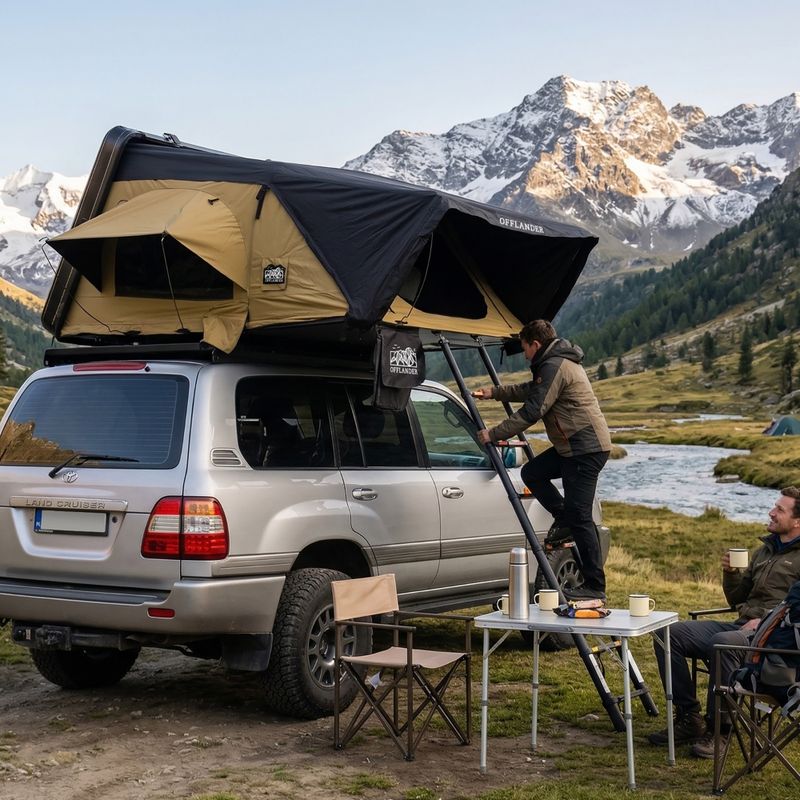 Tenda da tetto per 2 persone OFFLANDER Fold 2 sand 13