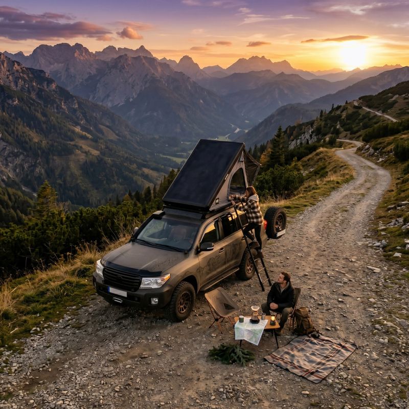 Tenda da tetto per 2 persone OFFLANDER Triangle Slim Wolf black 12