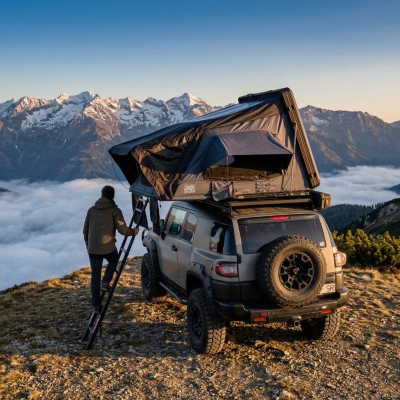 Tenda da tetto per 2 persone OFFLANDER Fold Y 190 black 9
