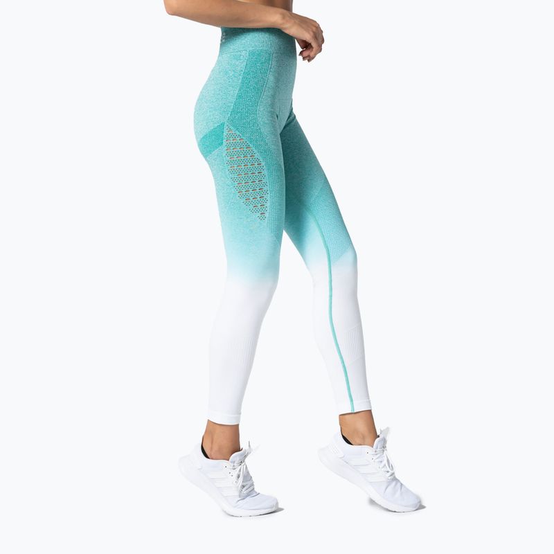 Carpatree Phase Seamless, leggings donna turchese/bianco ombreggiato 2