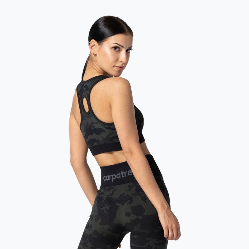 Reggiseno fitness Carpatree Camo Seamless verde 2