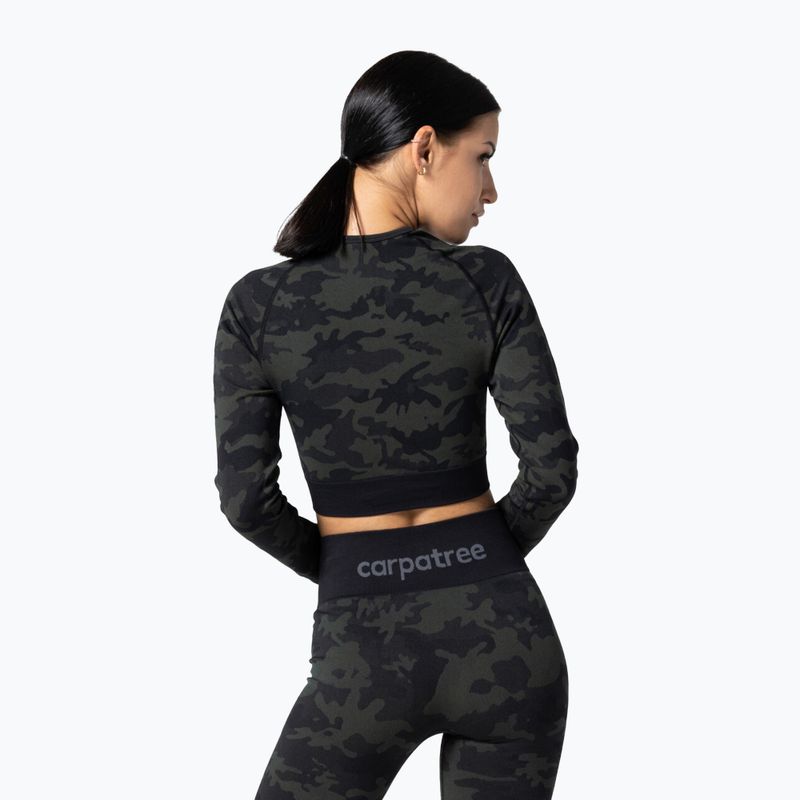 Top da allenamento da donna Carpatree Camo Seamless verde 2