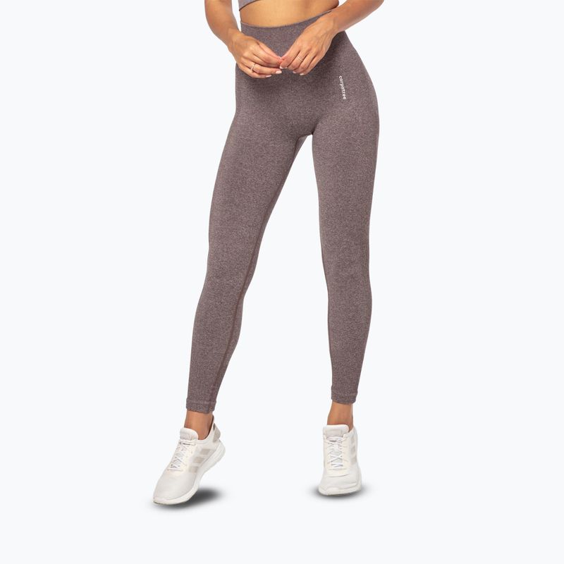 Leggings da allenamento da donna Carpatree Allure Seamless marrone melange (pepe mais)