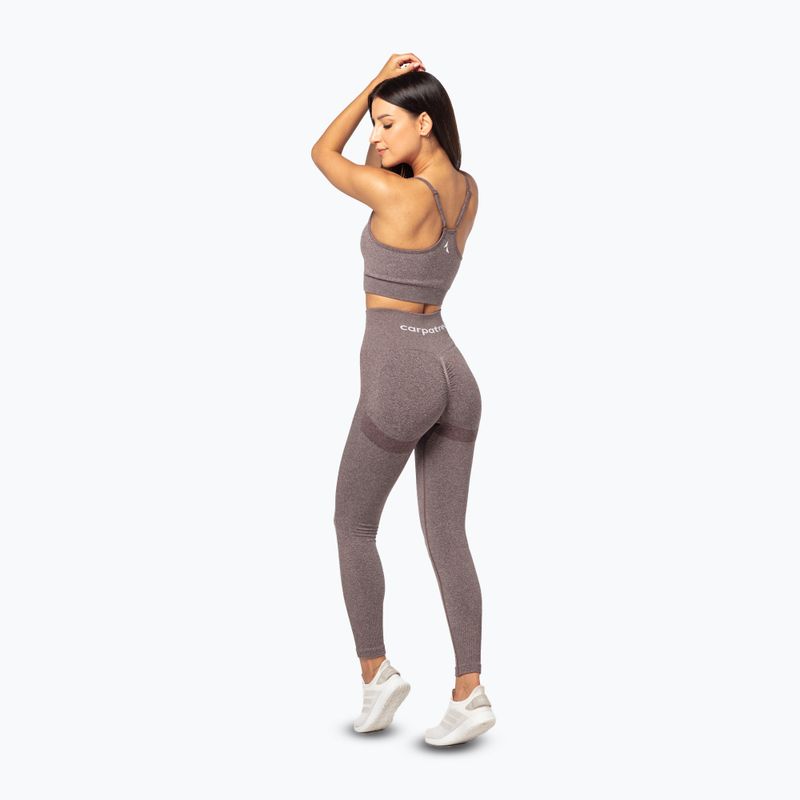 Leggings da allenamento da donna Carpatree Allure Seamless marrone melange (pepe mais) 3