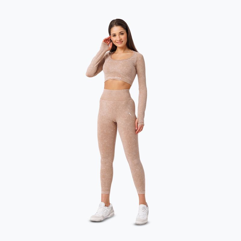 Allenamento donna maniche lunghe Carpatree Yasmine Seamless beige stone wash 2