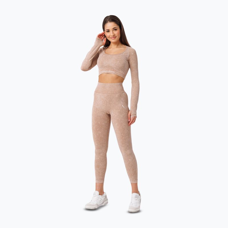 Leggings da allenamento donna Carpatree Yasmine Seamless beige stone wash 2