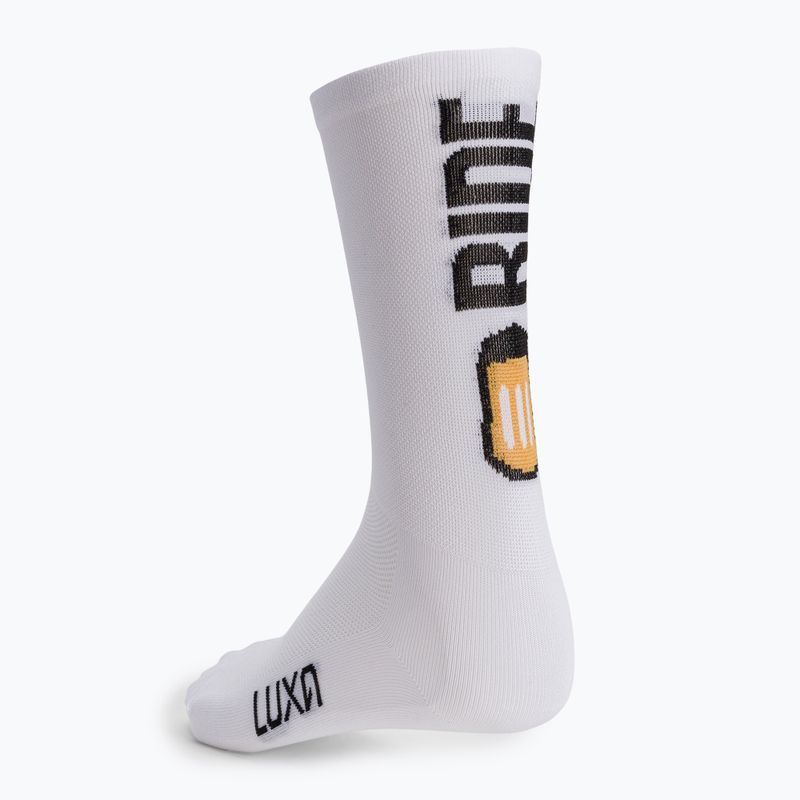 Luxa Beer Ride calzini da ciclismo bianchi 5