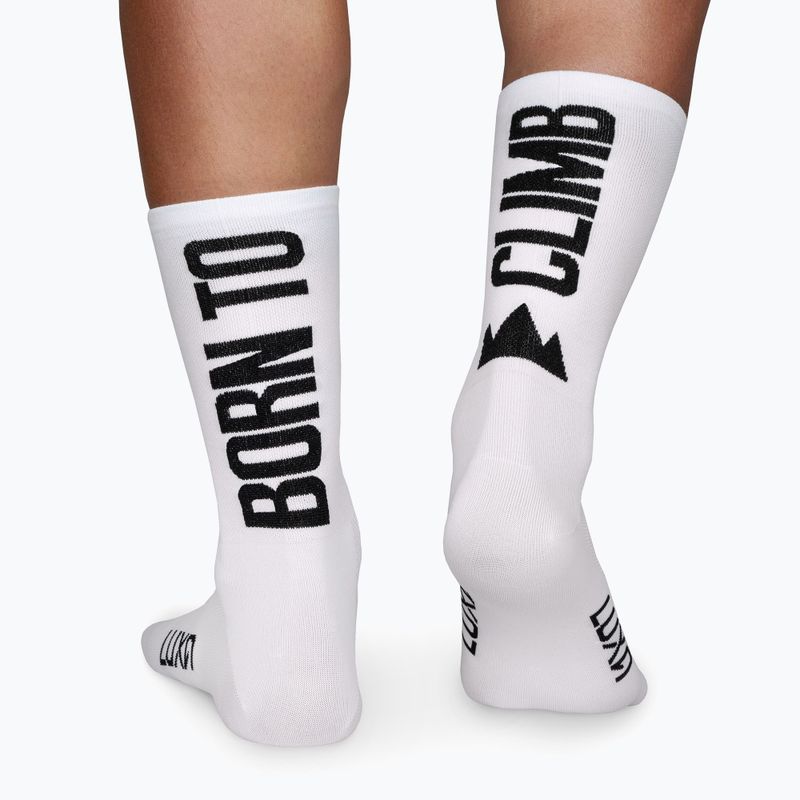 Luxa Born to Climb calze da ciclismo bianche 2
