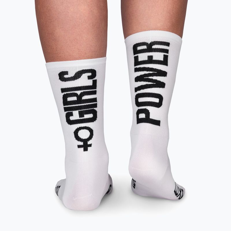 Calze da ciclismo da donna Luxa Girls Power bianco 2
