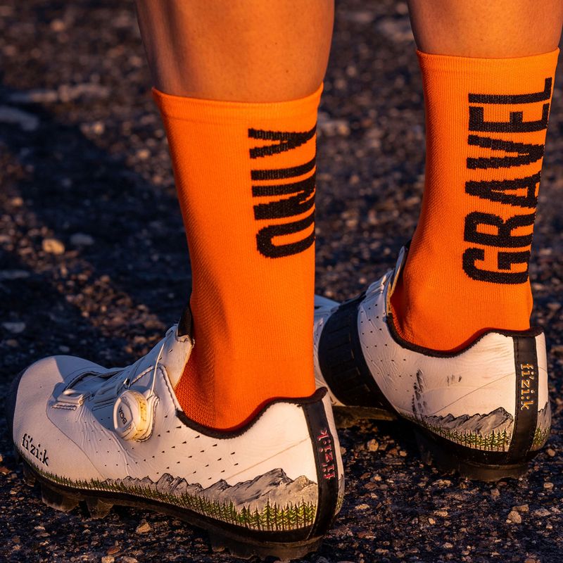 Calze da ciclismo Luxa Only Gravel arancione 7