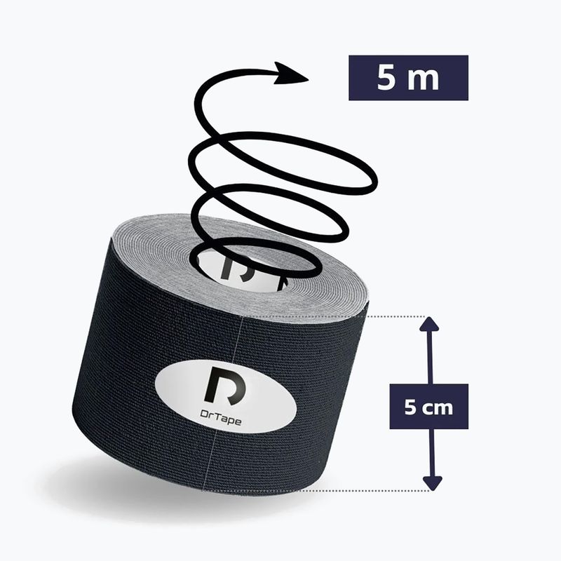 Nastro per taping kinesiologico DrTape Kinesiology Tape black 2