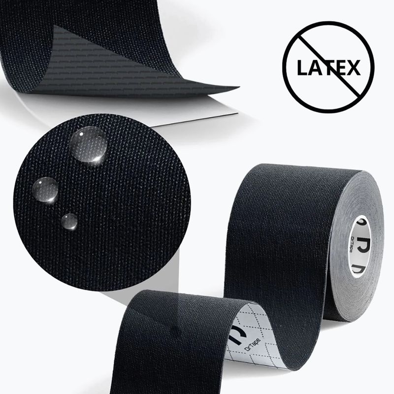 Nastro per taping kinesiologico DrTape Kinesiology Tape black 3