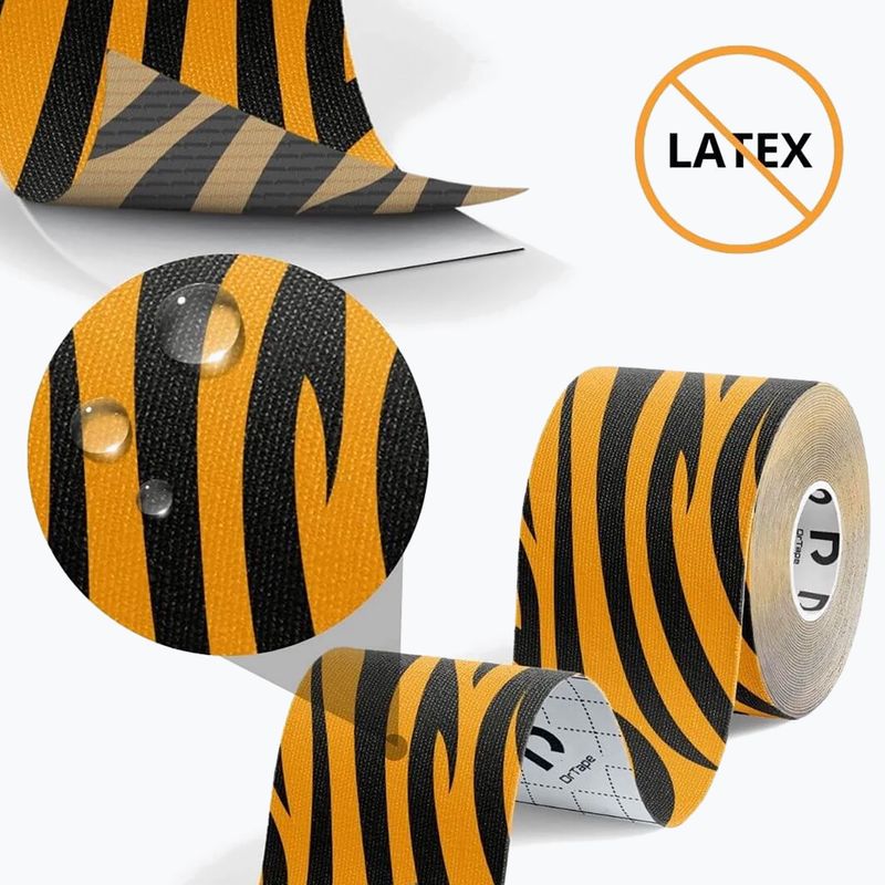 Nastro per taping kinesiologico DrTape Kinesiology Tape tiger 3