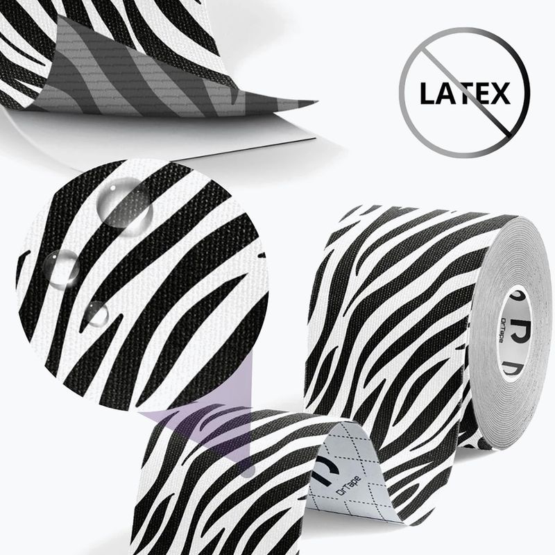 Nastro per kinesiotaping DrTape Kinesiology Tape zebra 3