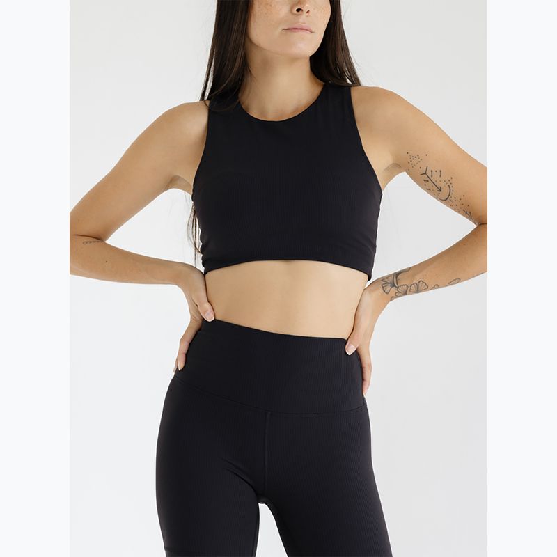 Top yoga donna JOYINME Pulse a coste nero 5