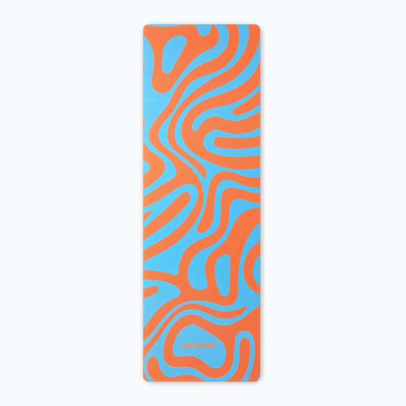 Tappetino yoga/fitness FORCEBAND Abstract Orange 4 mm arancio/blu