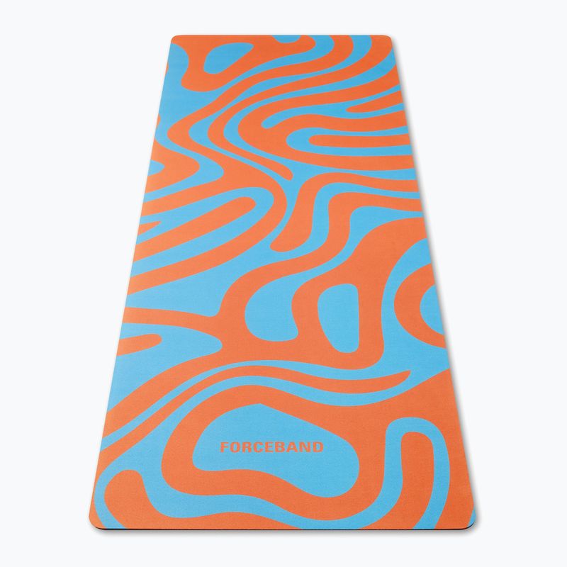 Tappetino yoga/fitness FORCEBAND Abstract Orange 4 mm arancio/blu 2