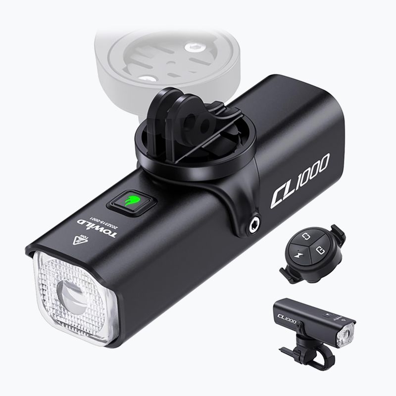 Set di luci per bicicletta TOWILD CL1000 + TL02 nero 2
