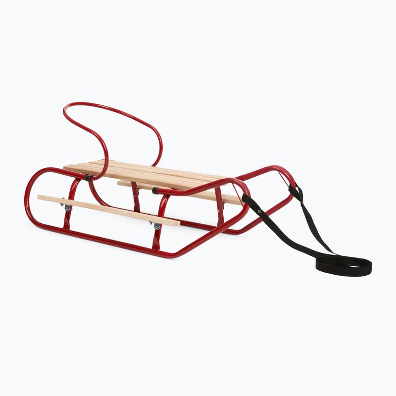 Slitte metalliche HUMBAKA with backrest and footrests red