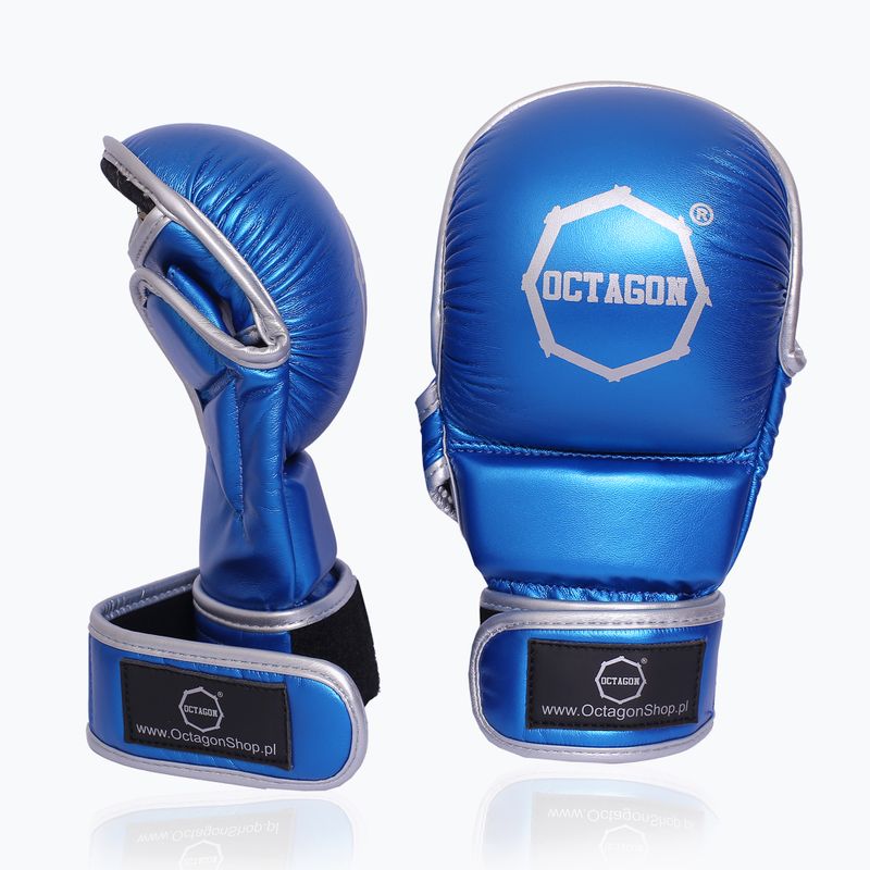 Guanti da sparring MMA Octagon Mettalic blu 2