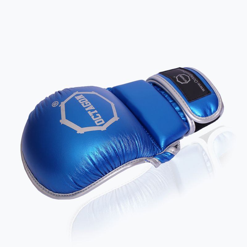 Guanti da sparring MMA Octagon Mettalic blu 3