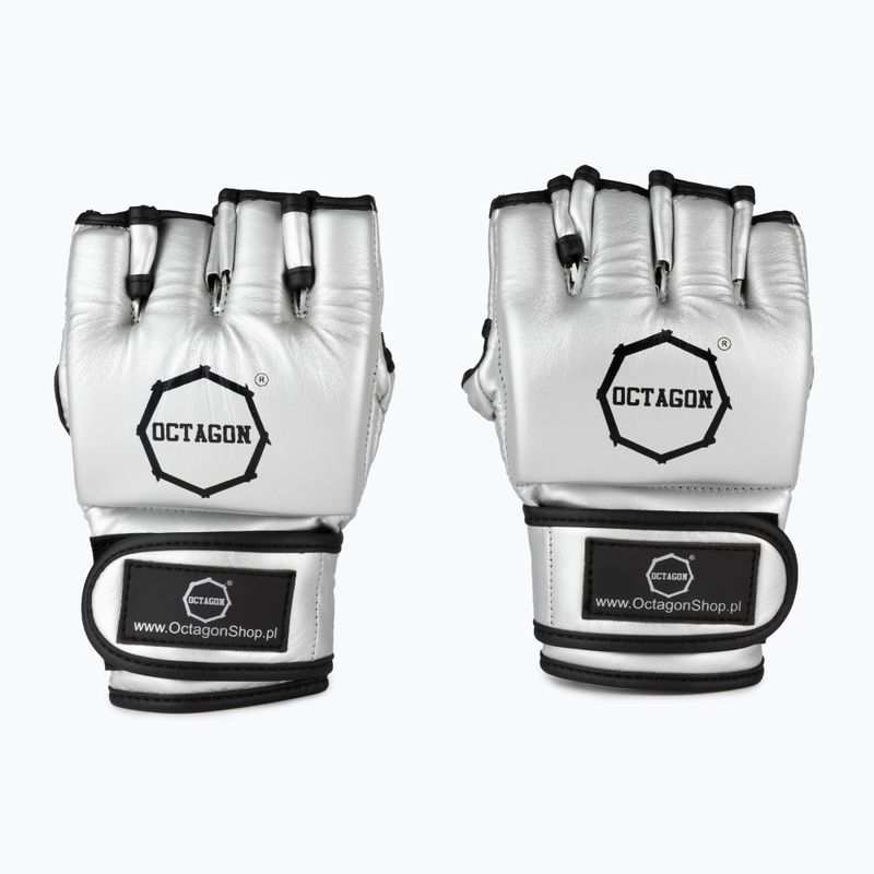 Guanti da grappling Octagon MMA argento metallizzato