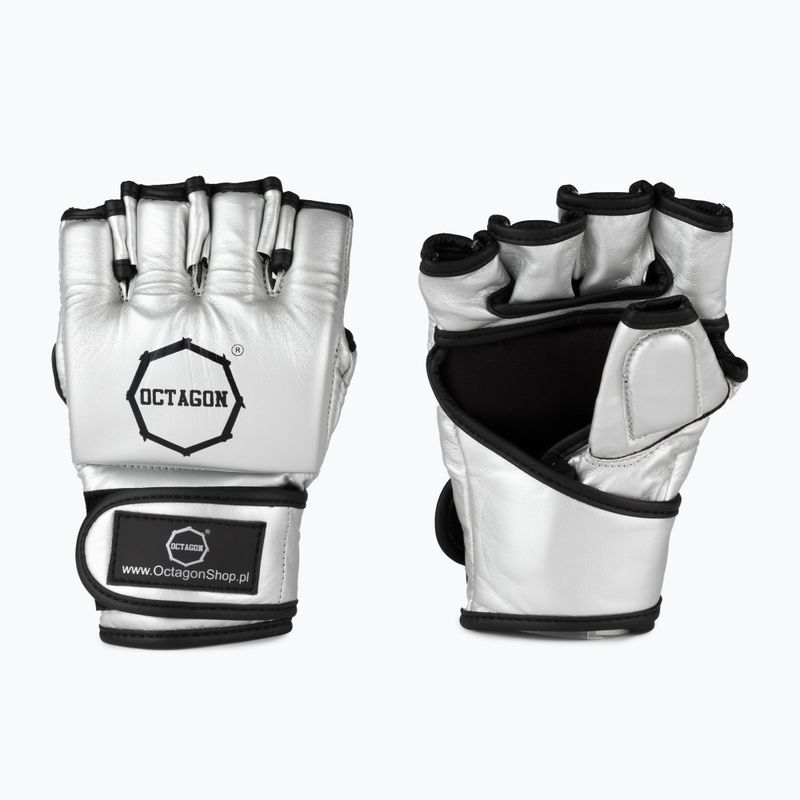 Guanti da grappling Octagon MMA argento metallizzato 3