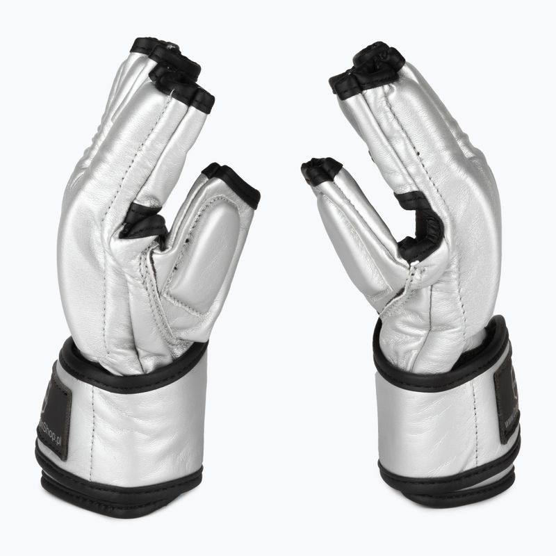 Guanti da grappling Octagon MMA argento metallizzato 4