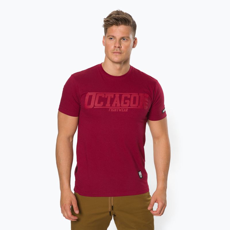 Maglietta Octagon Fight Wear da uomo bordeaux