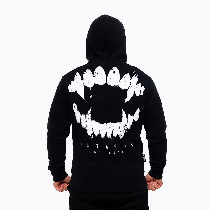 Felpa con cappuccio Octagon da uomo Teeth nero 2