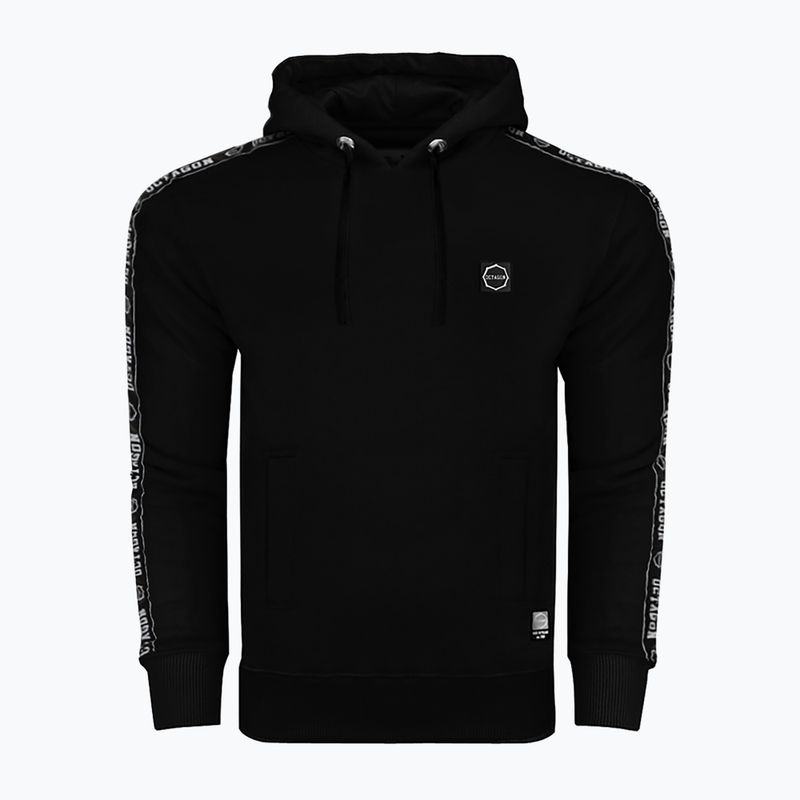Felpa con cappuccio Octagon Stripe da uomo, nero