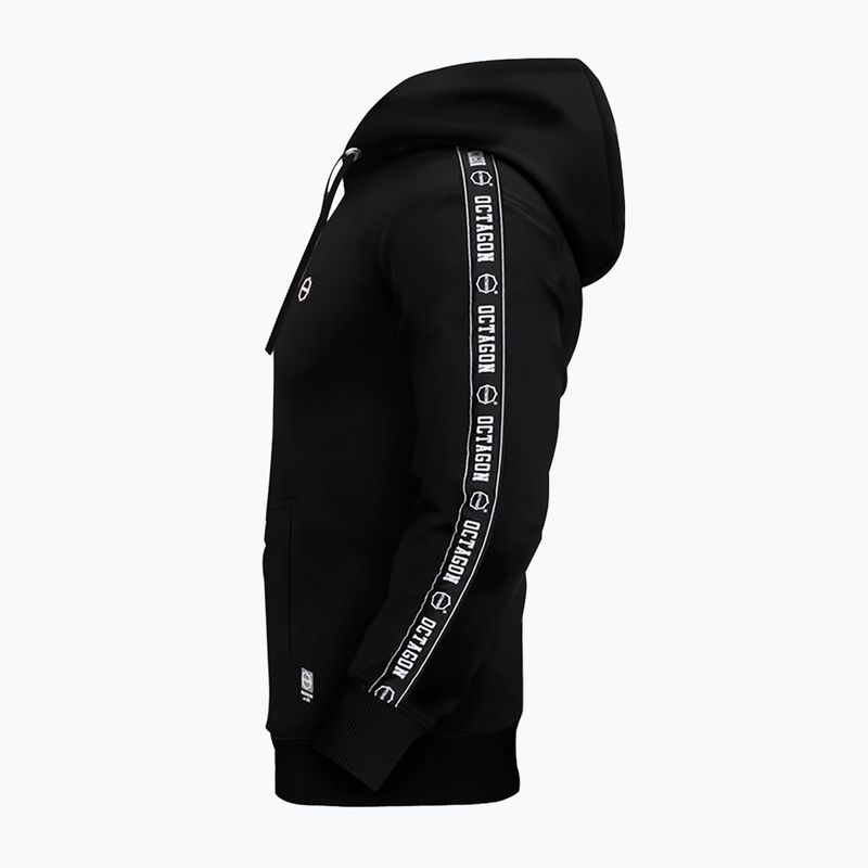 Felpa con cappuccio Octagon Stripe da uomo, nero 2