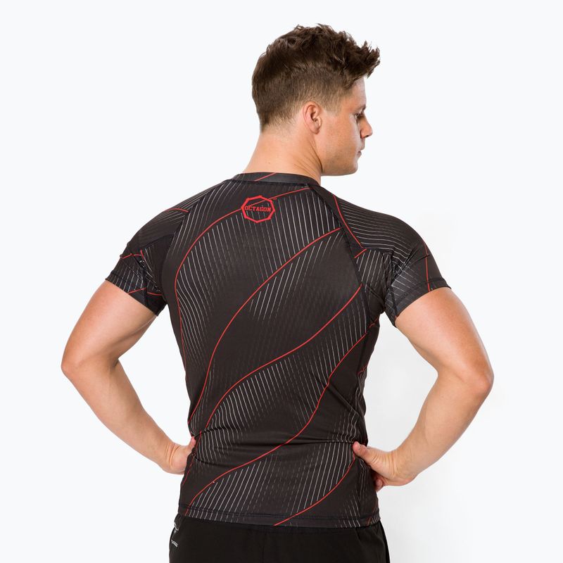 Rashguard Octagon da uomo Voyager rosso 3